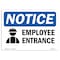 Signmission OSHA Notice, 5" Height, Employee Entrance Sign With Symbol, 7" X 5", Landscape OS-NS-D-57-L-11951 - alternate 1